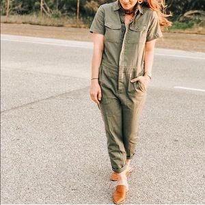 Carly Jean Los Angeles Reese Green Jumpsuit NWT S